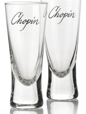 Pair of Chopin Vodka Tall Shot Glass Shotglass Barware